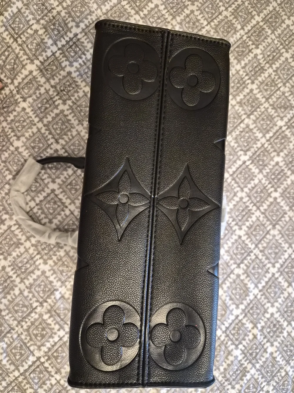 Louis Vuitton Black Embossed Monogram Leather Tote
